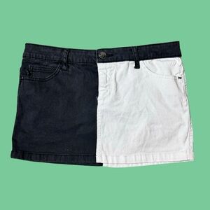 Royal Bones Black and White Denim Skirt